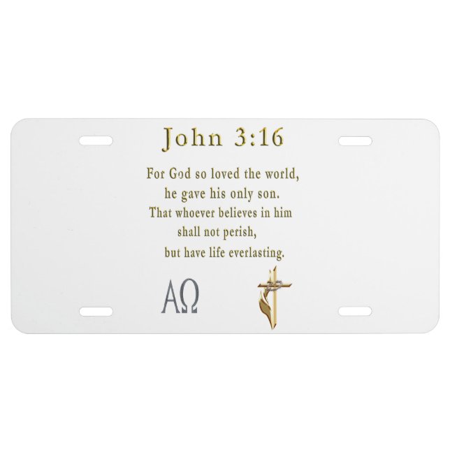 John 3:16 license plate (Front)