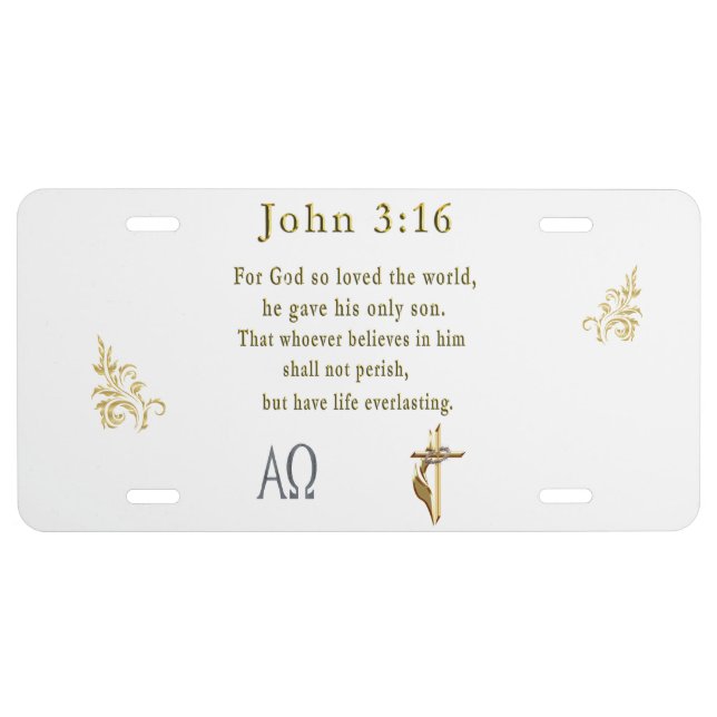 John 3:16 license plate (Front)