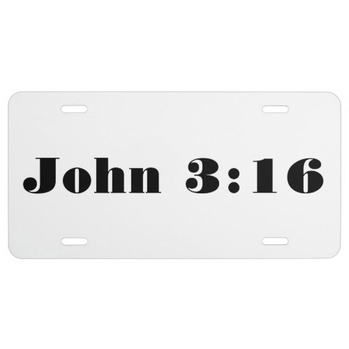 John 316 license plate