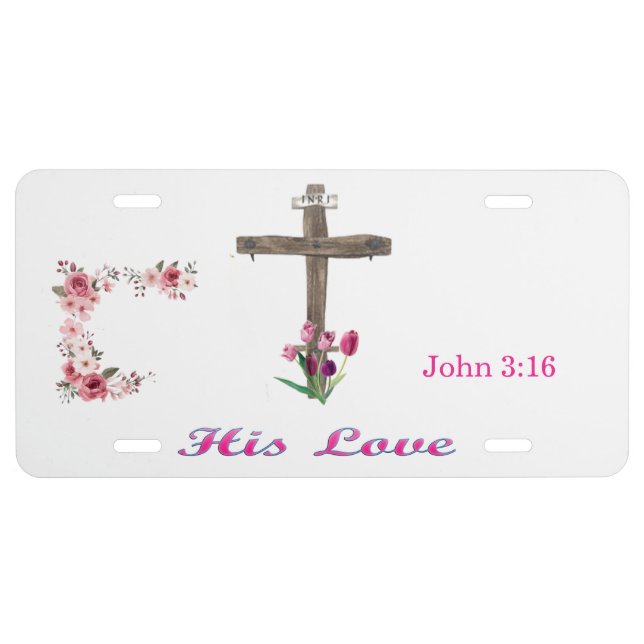  john 3:16 license plate (Front)