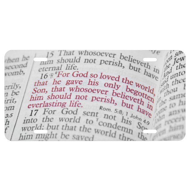 John 3:16 license plate (Front)
