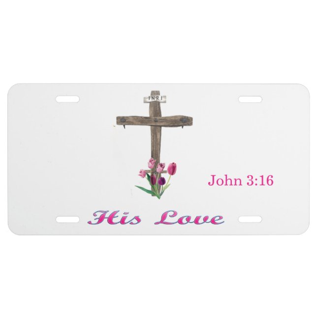  john 3:16 license plate (Front)