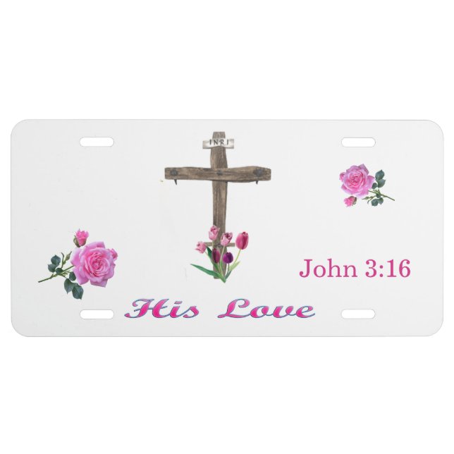  john 3:16 license plate (Front)