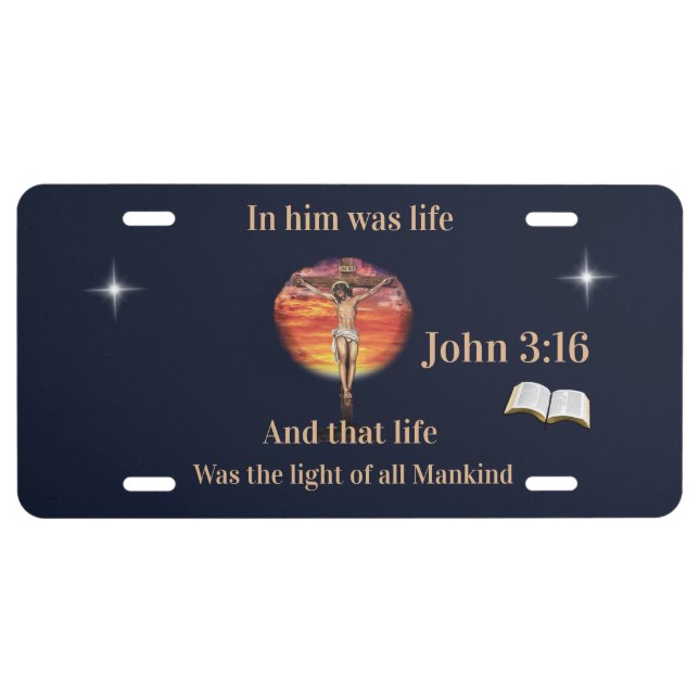 John 3:16 license plate (Front)
