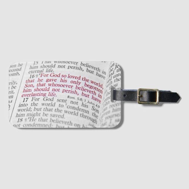 John 3:16 luggage tag (Front Horizontal)