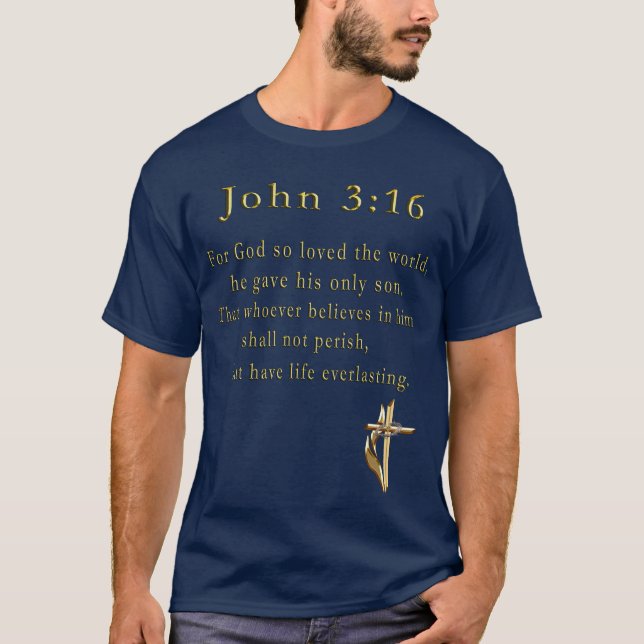 John 3:16 mens christian clothing T-Shirt (Front)