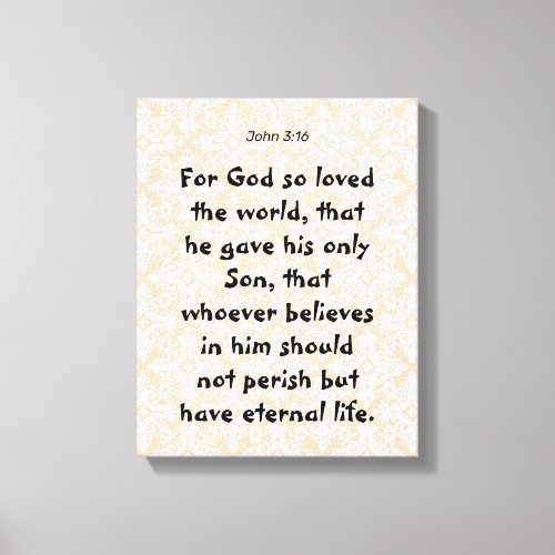 John 3  16  Motivational bible Quotes Verse Canvas Print