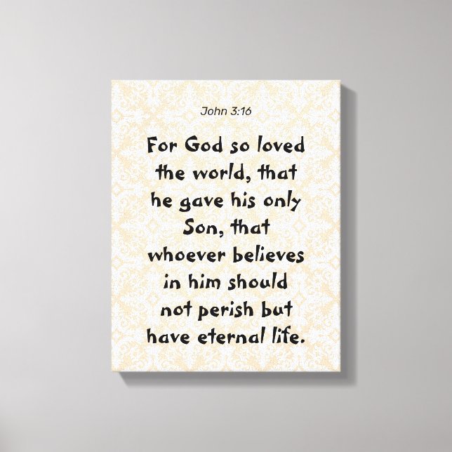 John 3 : 16 | Motivational bible Quotes Verse Canvas Print (Front)