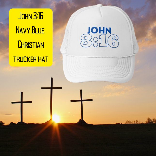 John 3:16 Navy Blue Christian Hat (Creator Uploaded)