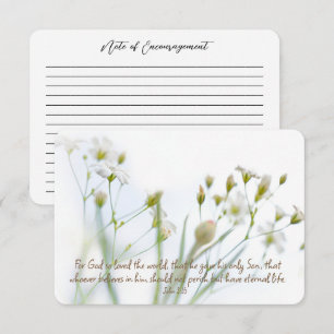 John 3:16 Note of Encouragement Floral Card