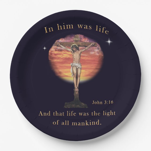 John 3:16 paper plates (Front)
