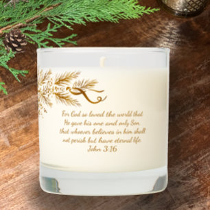John 3:16 Personalized Scripture Christmas Gift Scented Candle