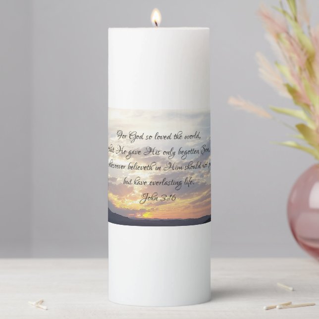 John 3:16 Pillar Candle (In Situ)