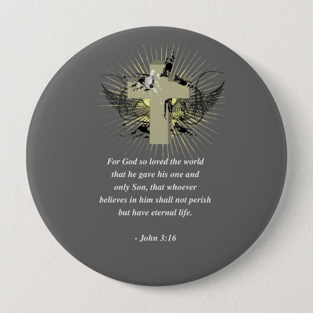 John 3:16 pinback button (Front)