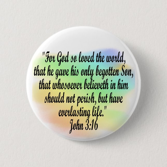 John 3:16 pinback button (Front)