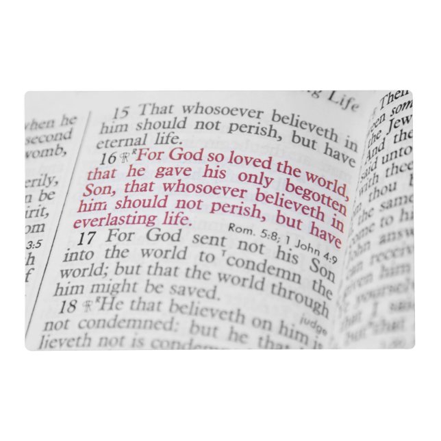John 3:16 placemat (Front)