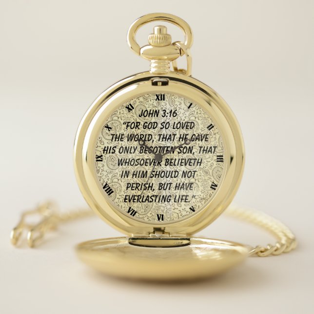 JOHN 3:16 POCKET WATCH (Inside)