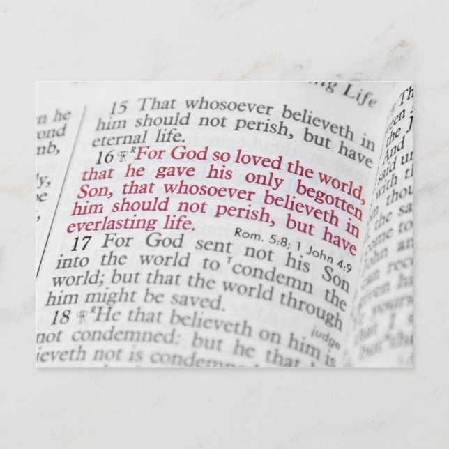 John 3:16 postcard (Front)