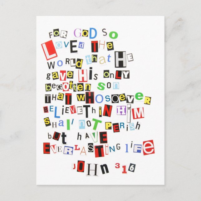 John 3:16 postcard (Front)