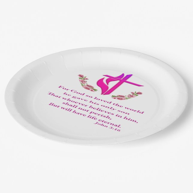 John 3:16 products paper plates (Angled)