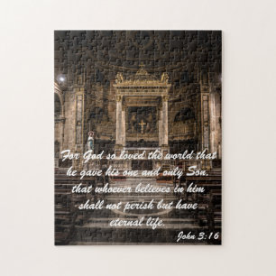 John 3:16 quote. jigsaw puzzle