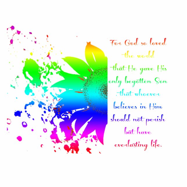 John 3:16 rainbow sunflower magnet (Front)