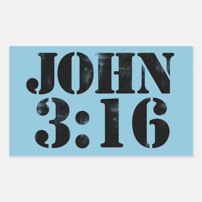 John 3:16  rectangular sticker (Front)