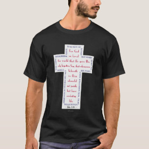 John 3:16 Red, White and Blue Cross T-Shirt
