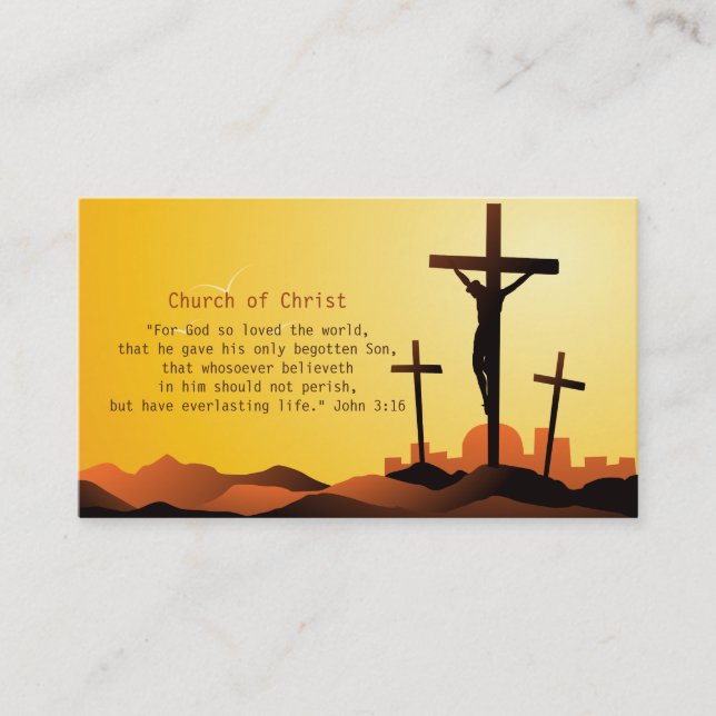 John 3:16 - Religious Cross Business Card (Front)