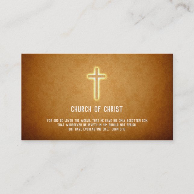 John 3:16 - Religious Cross Business Card (Front)
