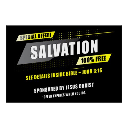 John 316 Salvation Special Offer 100 FREE Jesus Poster