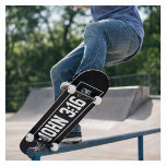 John 3:16 Simple Modern Black and White Christian Skateboard<br><div class="desc">Modern, simple design. JOHN 3:16. Black background with white text and border. #christian #gospel</div>