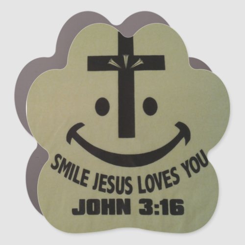 John 316 Smile Jesus Loves You Car Magnet