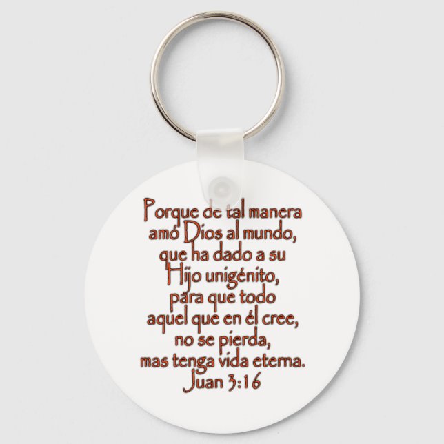 John 3:16 Spanish Keychain (Front)