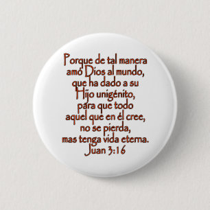 John 3:16 Spanish Pinback Button