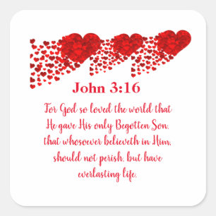 John 3:16 square sticker