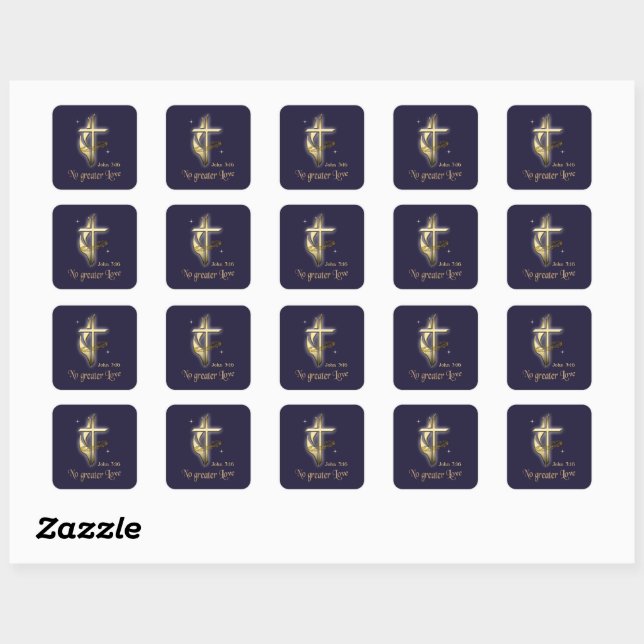 John 3:16 square sticker (Sheet)