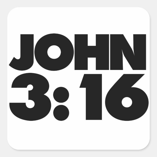 John 3:16 square sticker (Front)