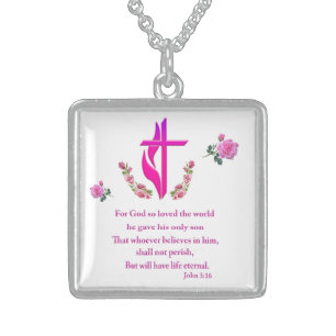 John 3:16 sterling silver necklace