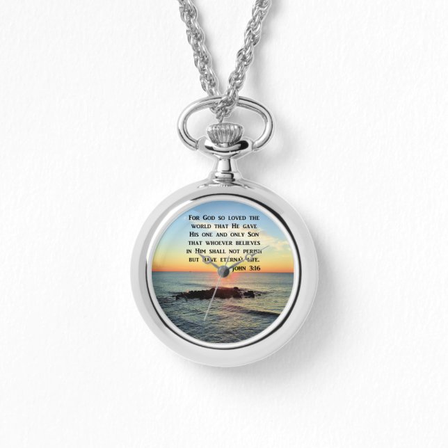 JOHN 3:16 SUNRISE ON THE OCEAN PHOTO WATCH (Front)