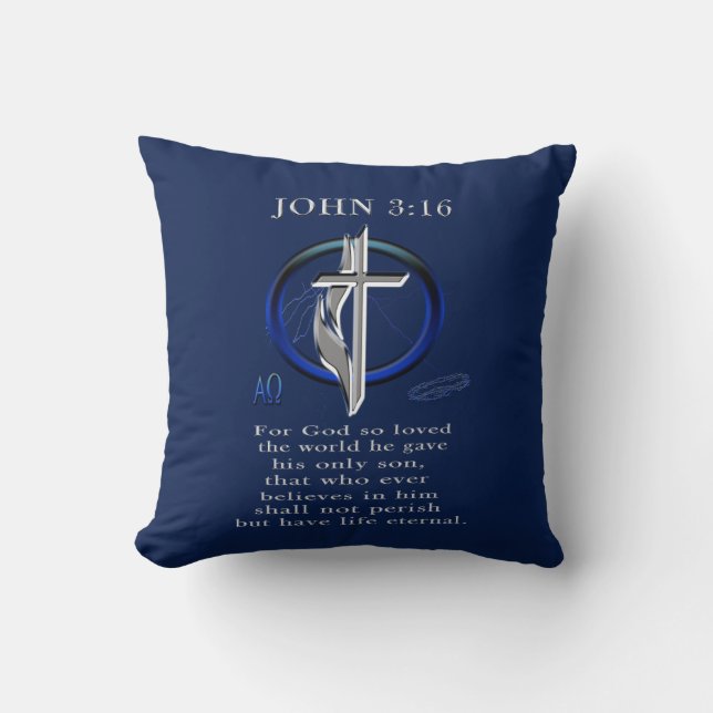 John 3:16 throw pillow (Front)