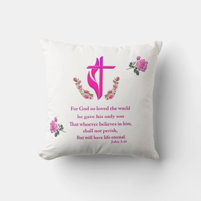 John 3:16 throw pillow (Front)