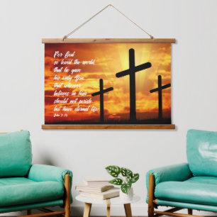 JOHN 3:16 TRENDY BIBLE VERSE CHRISTIAN GIFT HANGING TAPESTRY