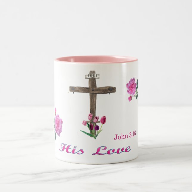  john 3:16 Two-Tone coffee mug (Center)