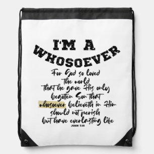 John 3.16 Whosoever   Drawstring Bag