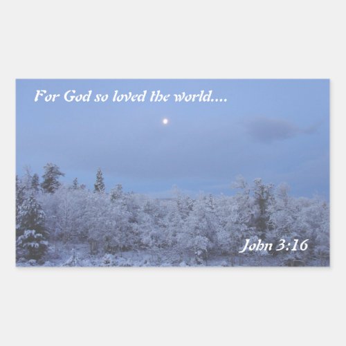 John 316 Winter Morning Rectangular Sticker