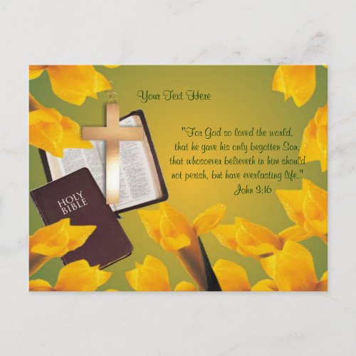 John 316 _ Wishes for Blessed  Wonderful Easter Holiday Postcard