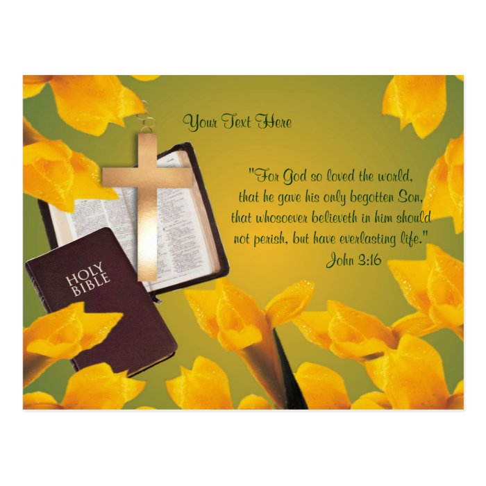 John 316   Wishes for Blessed & Wonderful Easter Post Card