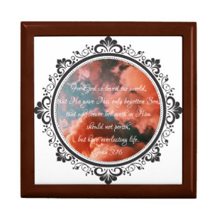 John 3:16 Wooden Jewelry Keepsake Box