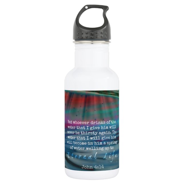 John 4:14 Water and Sky Bottle (Front)